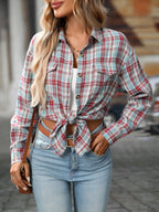 Plaid Button-down Oversized Shirt (2)