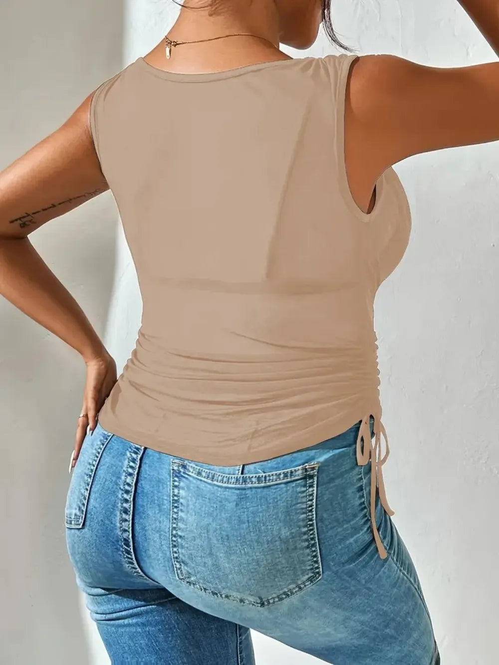 Side Drawstring Ruched Tank (18)