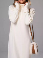 Turtleneck Ribbed Knit Sweater Dress (10)