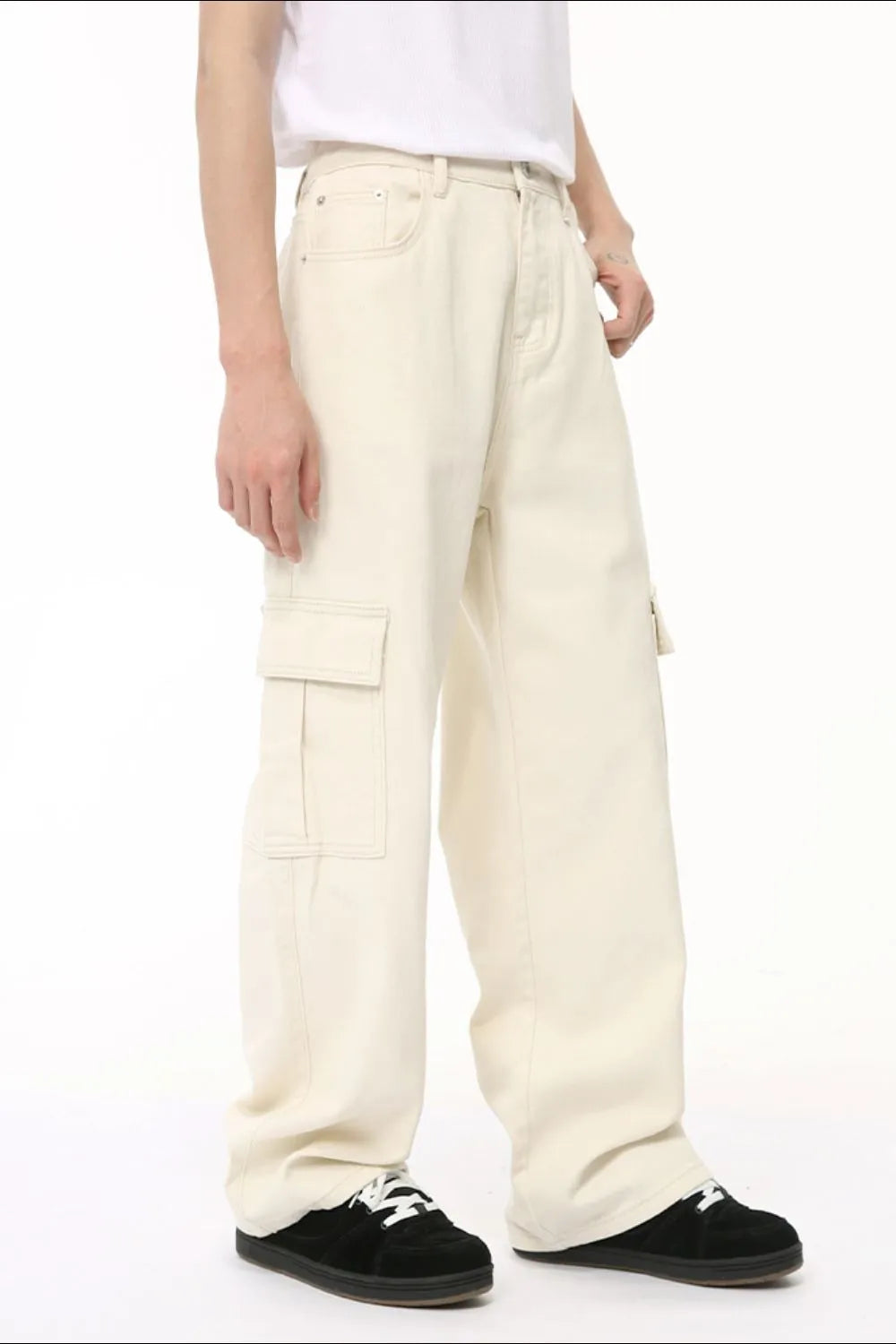 Hight Rise Wide Leg Cargo Pants (4)