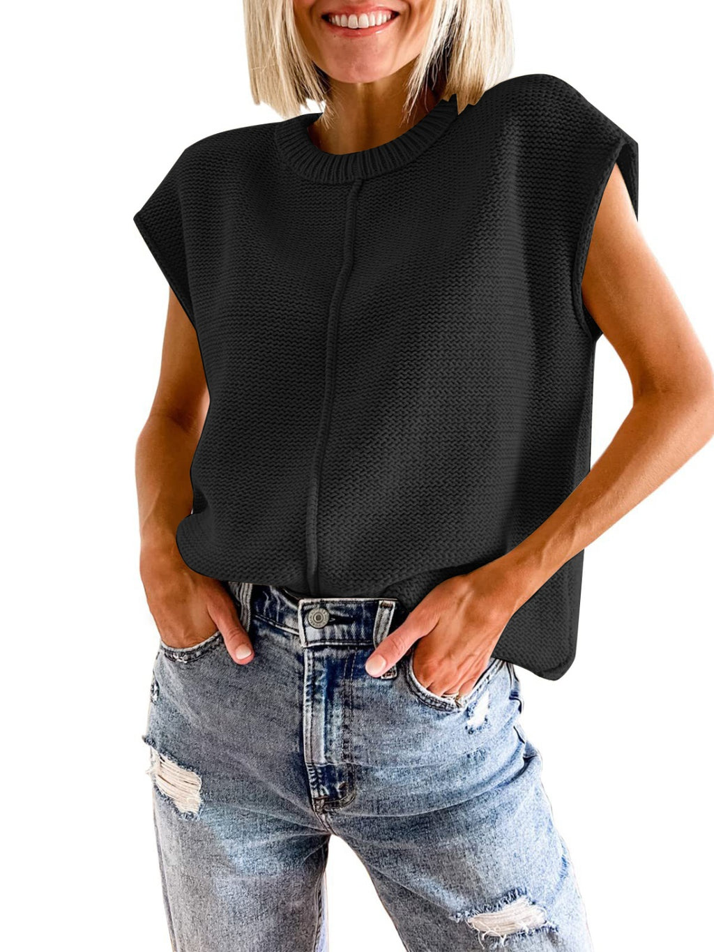 Cap Sleeve Sweater Vest (6)