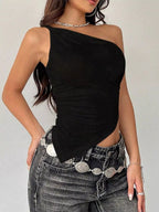 Asymmetrical One-shoulder Slim Fit Cami (15)