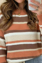 Striped Dropped Shoulder Sweater (9)