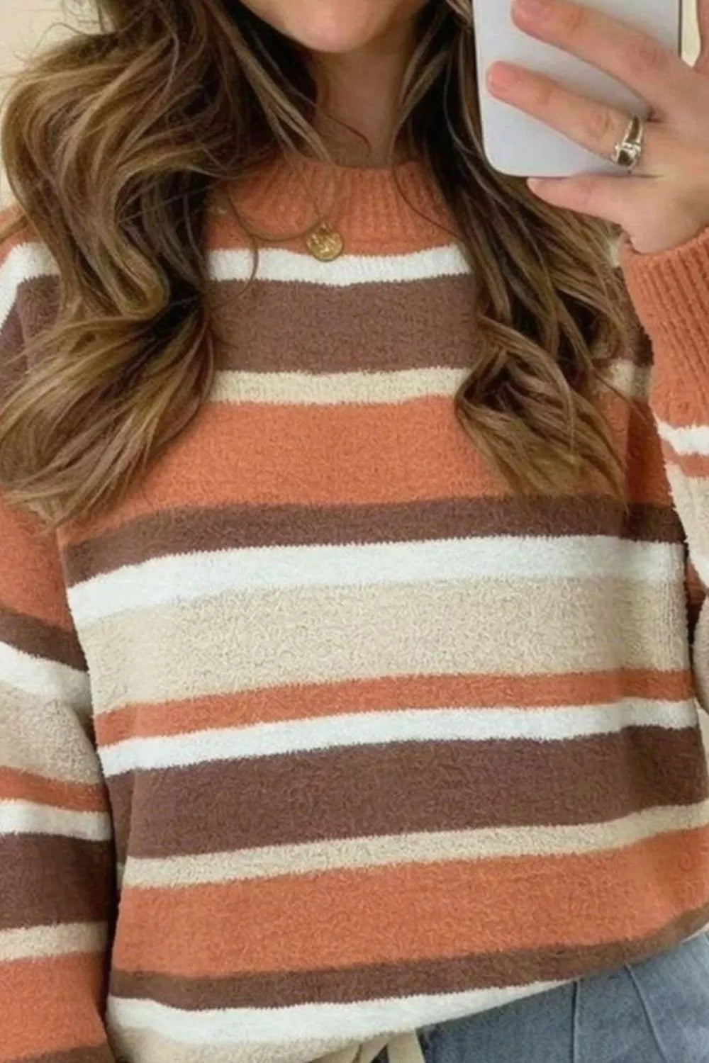Striped Dropped Shoulder Sweater (9)