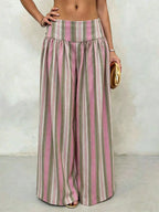 High-waisted Striped Wide-leg Casual Pants (6)