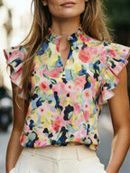 Printed Ruffle Sleeve Blouse (10)