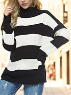 Striped Turtleneck Long Sleeve Sweater (5)