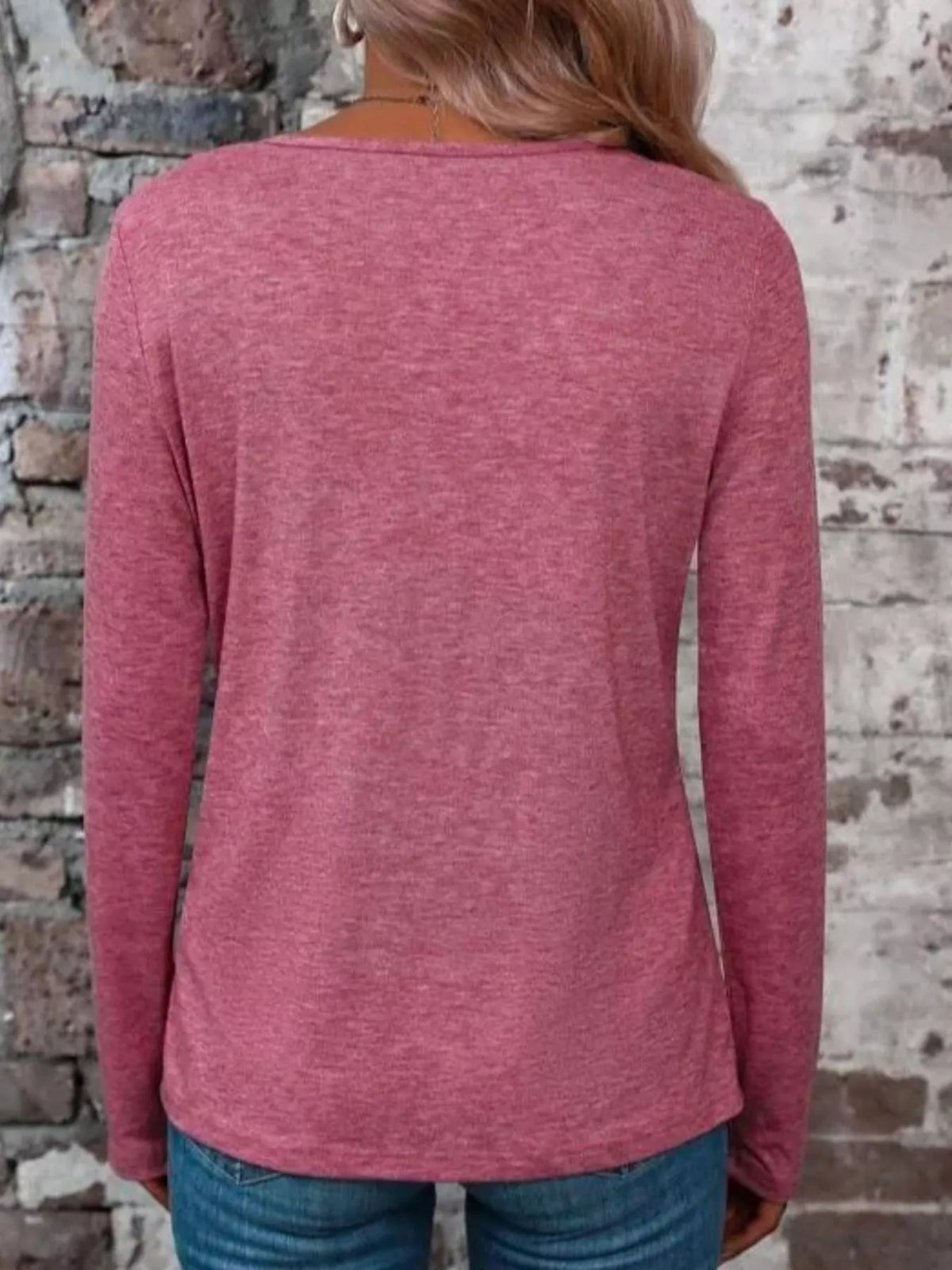 Crisscross V-neck Long Sleeve T-shirt (6)