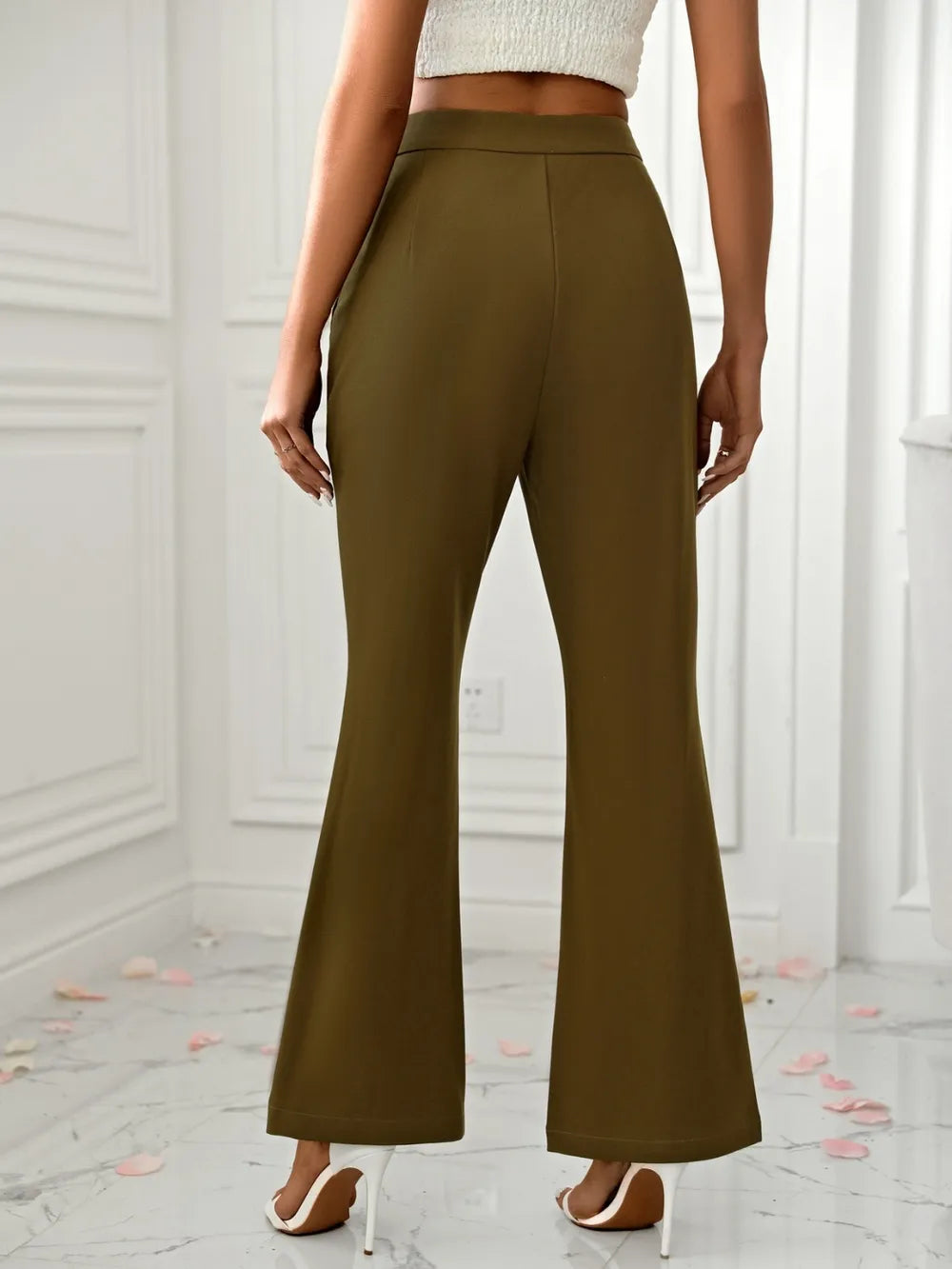 Slit Flare Pants Pockets (5)