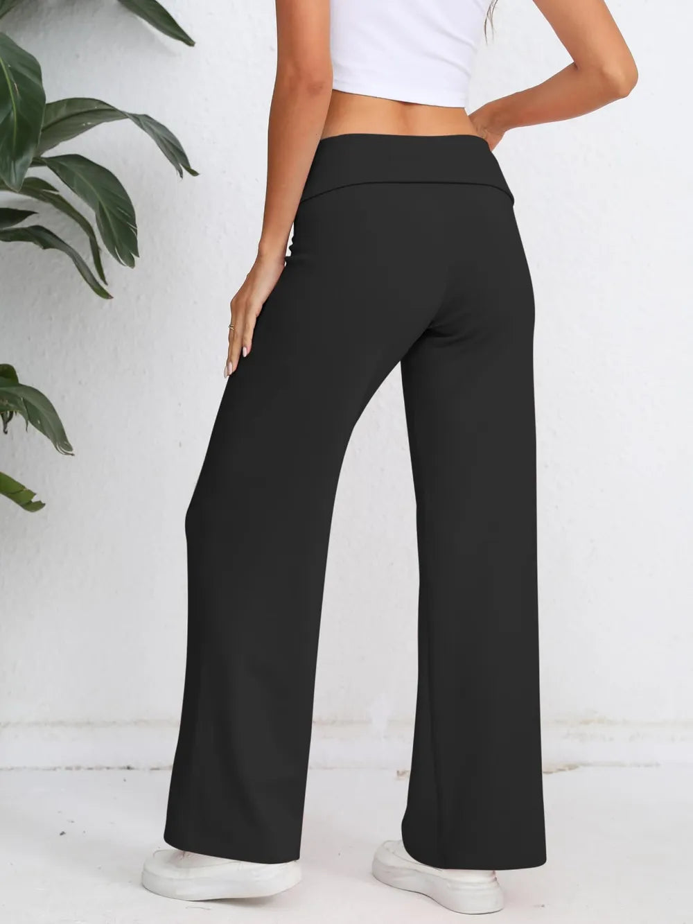 Elastic Waist Wide Leg Pants (3)