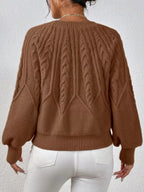 Cable Knit Long Sleeve Sweater (21)