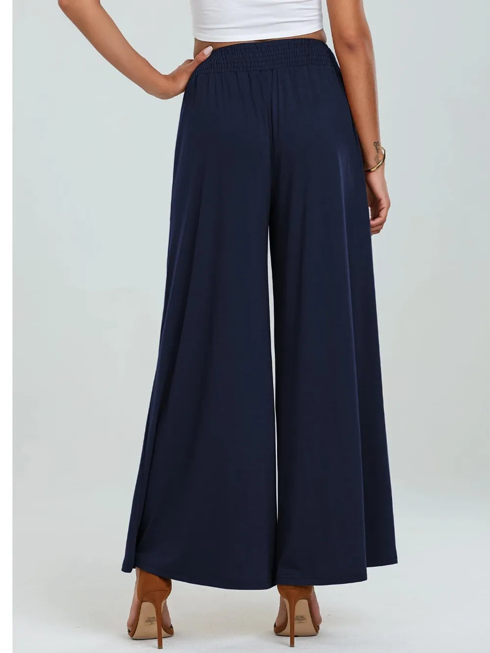 Pocketed Elastic Waist Wide Leg Pants (14)