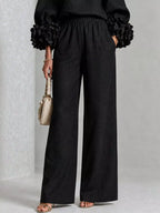 Full Size Floral Cuffs Top Wide Leg Pants Set Plus (22)