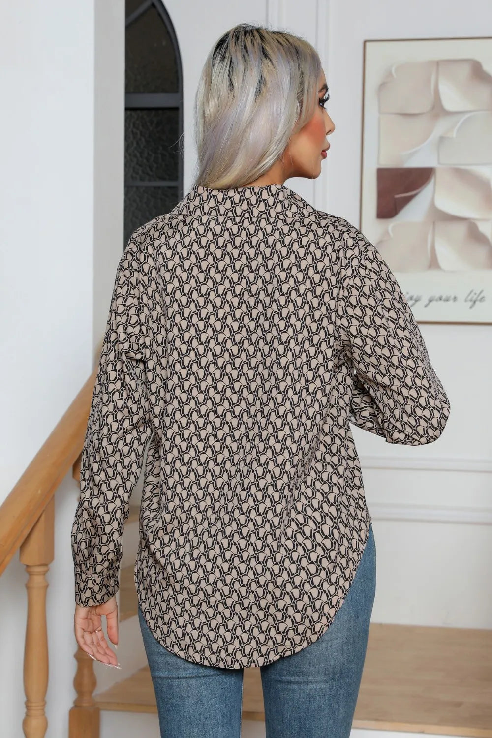 Printed Buttoned Long Sleeve Shirt (2)