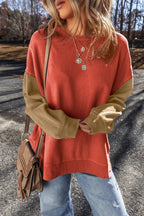 Contrast Round Neck Long Sleeve Sweatshirt (2)