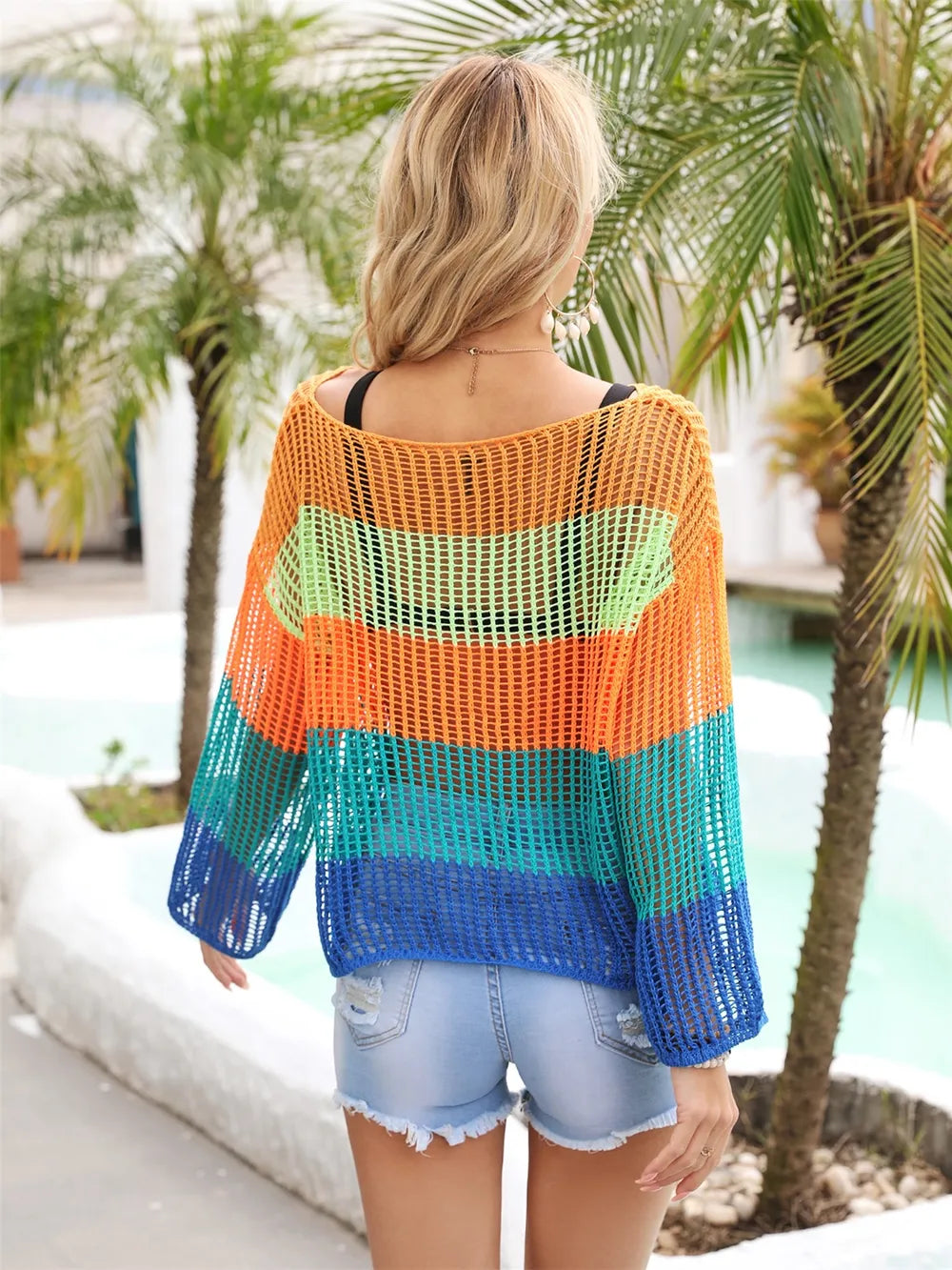 Block Openwork Boat Neck Cover Up (14)