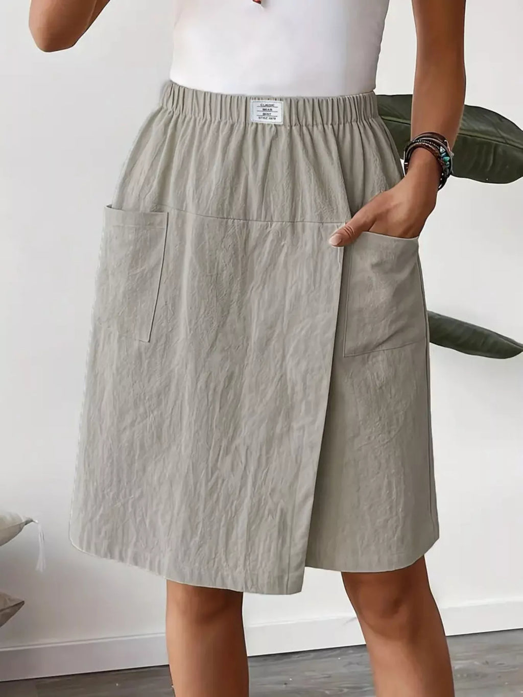 Elastic Waist Wrap Skort (2)
