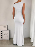 One-shoulder Ruched Bodycon Maxi Dress (20)