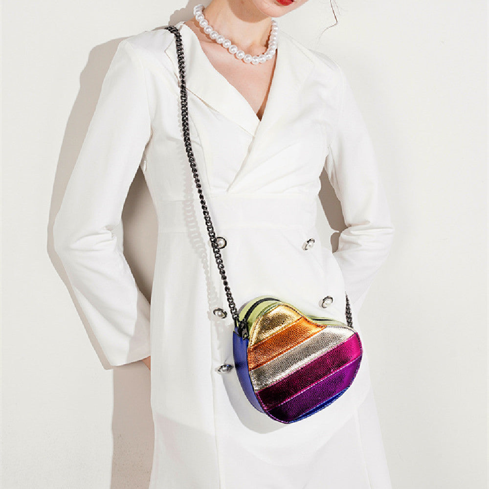 Rainbow Stitching Chain Shoulder Bag photo 1