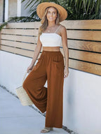 High-waisted Wide Leg Pants Pockets (3)