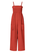 Smocked Spaghetti Strap Wide Leg Jumpsuit (2)