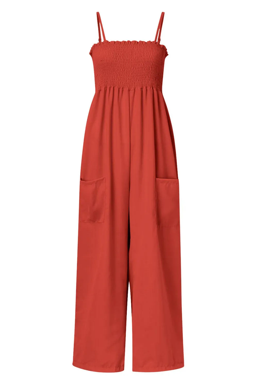 Smocked Spaghetti Strap Wide Leg Jumpsuit (2)