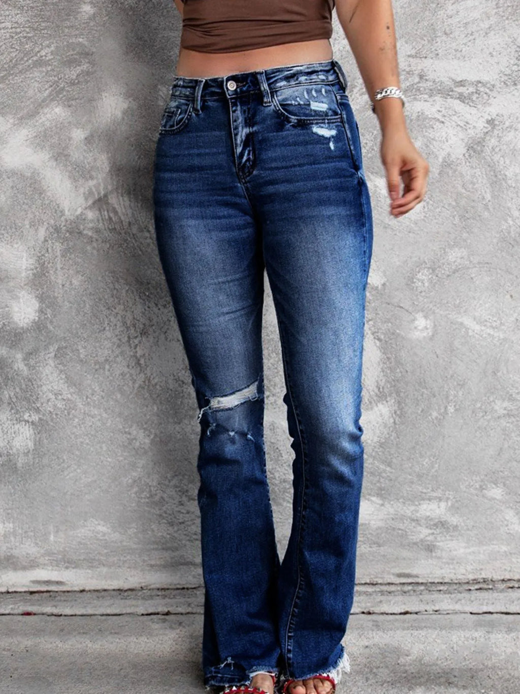 Distressed Flare Jeans (6)