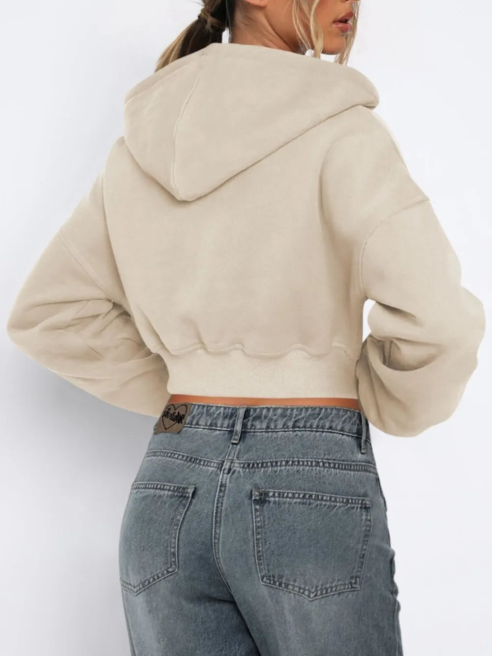 Zip Up Long Sleeve Hooded Cropped Jacket (14)