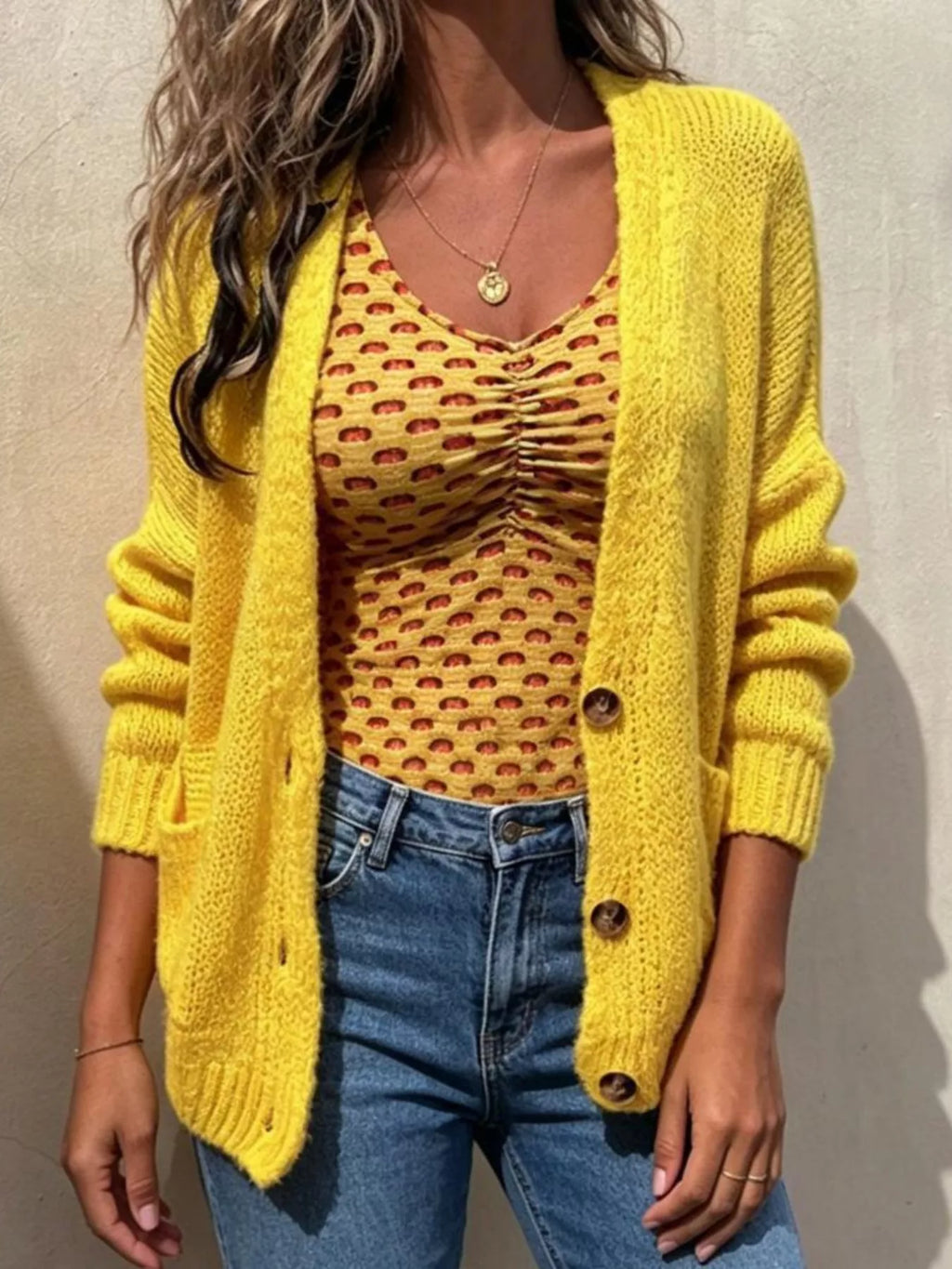 Full Size Chunky Knit Button-up Cardigan Plus (2)
