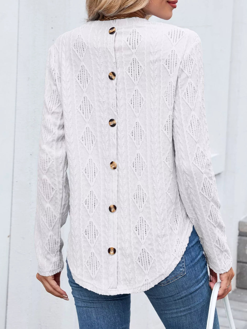 Openwork Textured Long Sleeve Top (19)