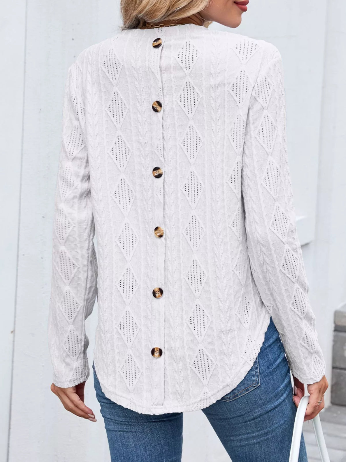 Openwork Textured Long Sleeve Top (19)