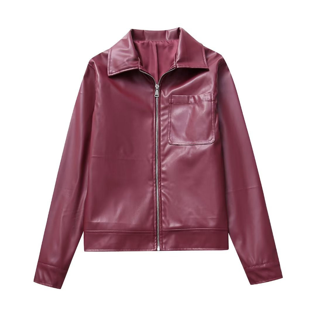 Cool Wild Lapel Leather Biker's Jacket variant CJYD201020701AZ|CJYD201020702BY|CJYD201020703CX