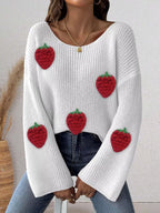 Strawberry Applique Oversized Sweater (2)