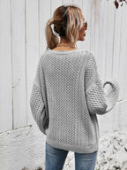 V-neck Dropped Shoulder Sweater (2)