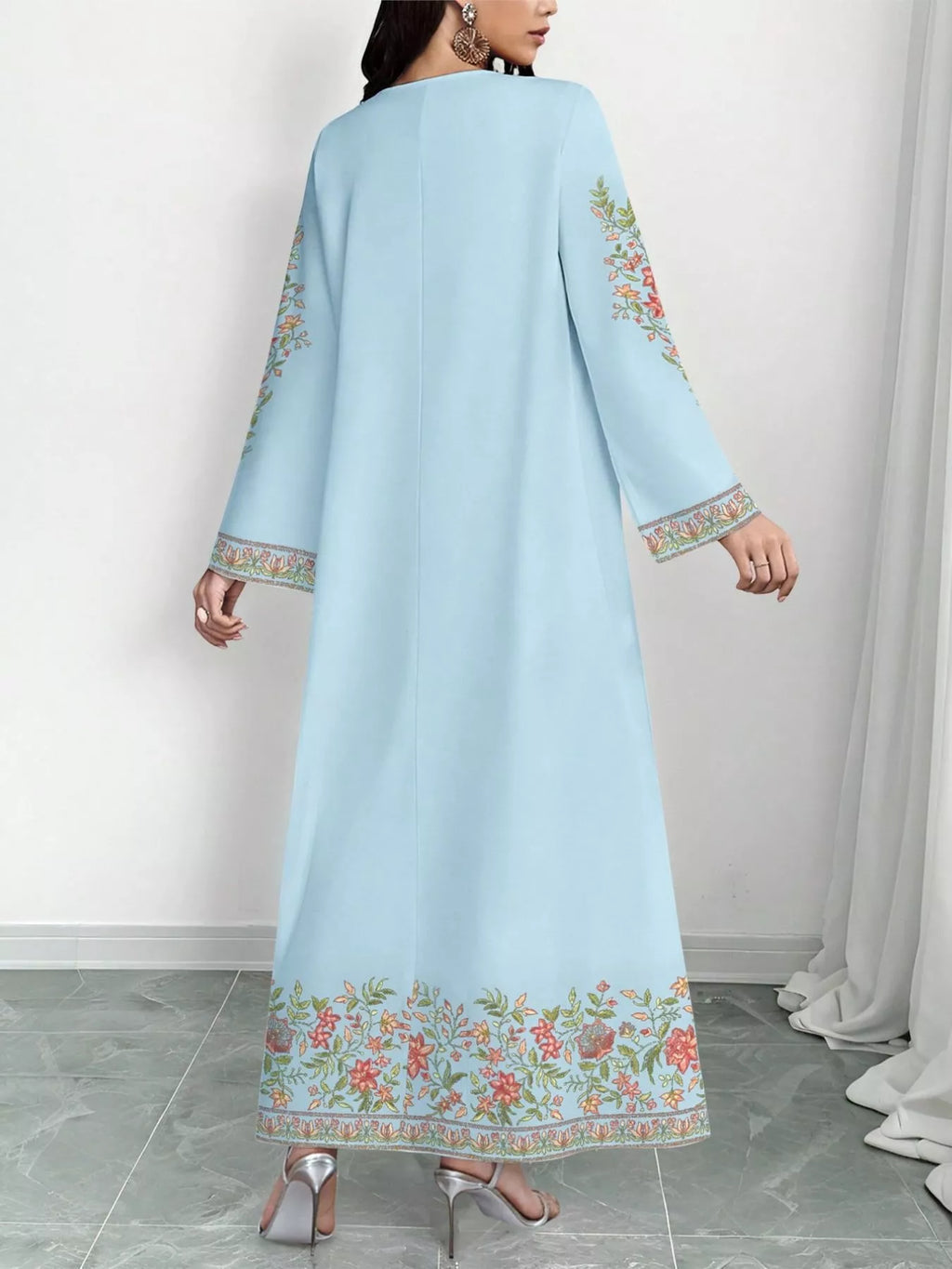 Floral Long Sleeve Maxi Dress (11)