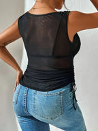 Side Drawstring Ruched Tank (5)