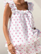 Ruffled Striped Tank Shorts Set (10)