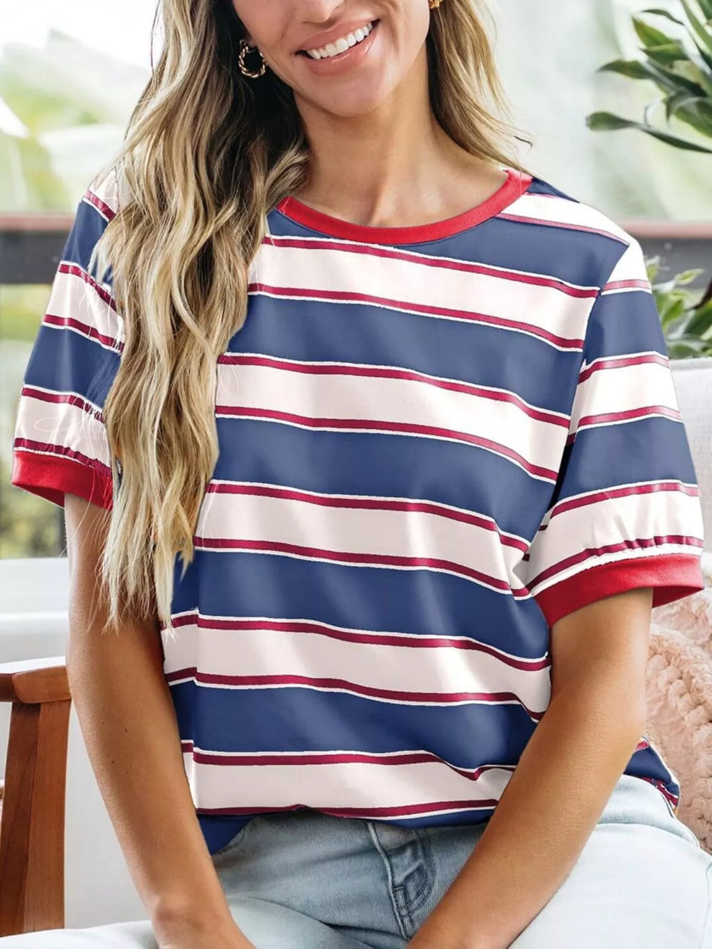 Striped Crew Neck T-shirt (2)