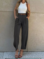 High-waisted Pleated Pants (4)