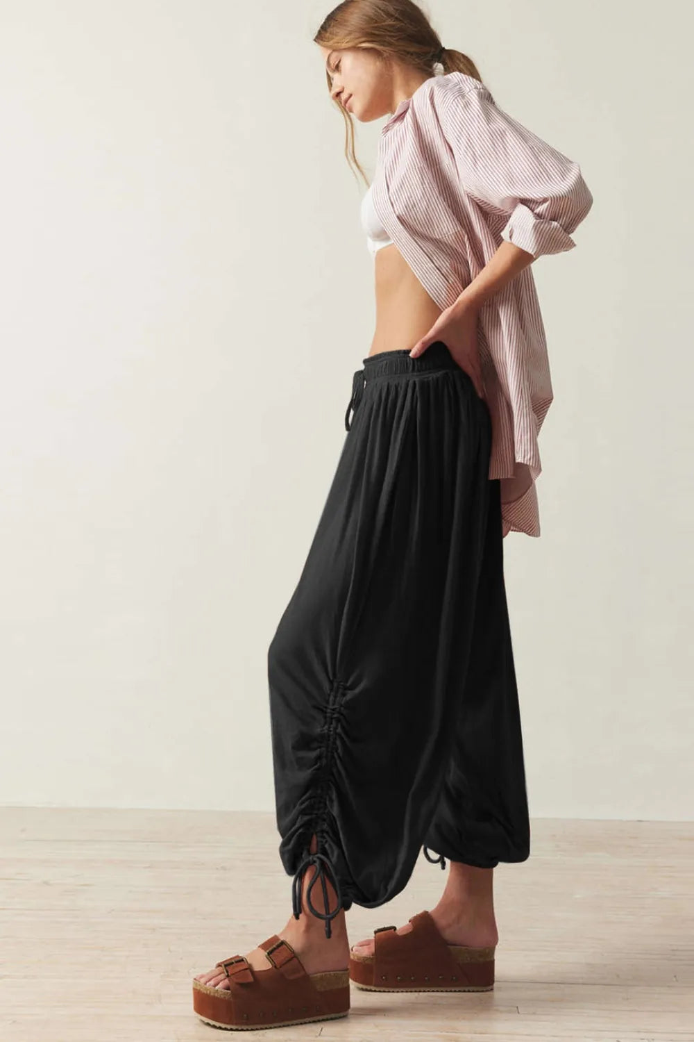 Drawstring Ruched Pants (6)