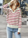 Ribbed Hem Long Sleeve Striped Sweater (3)