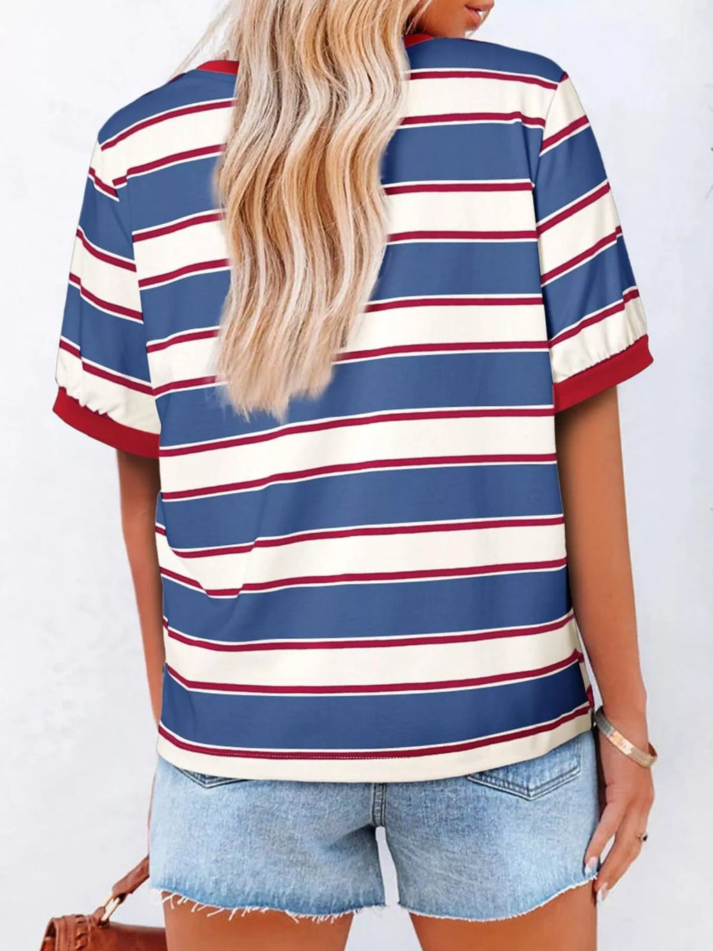 Striped Crew Neck T-shirt (4)