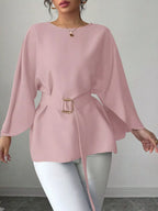 Batwing Sleeve Belted Blouse (18)