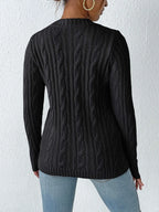 Cable-knit Round Neck Sweater (8)