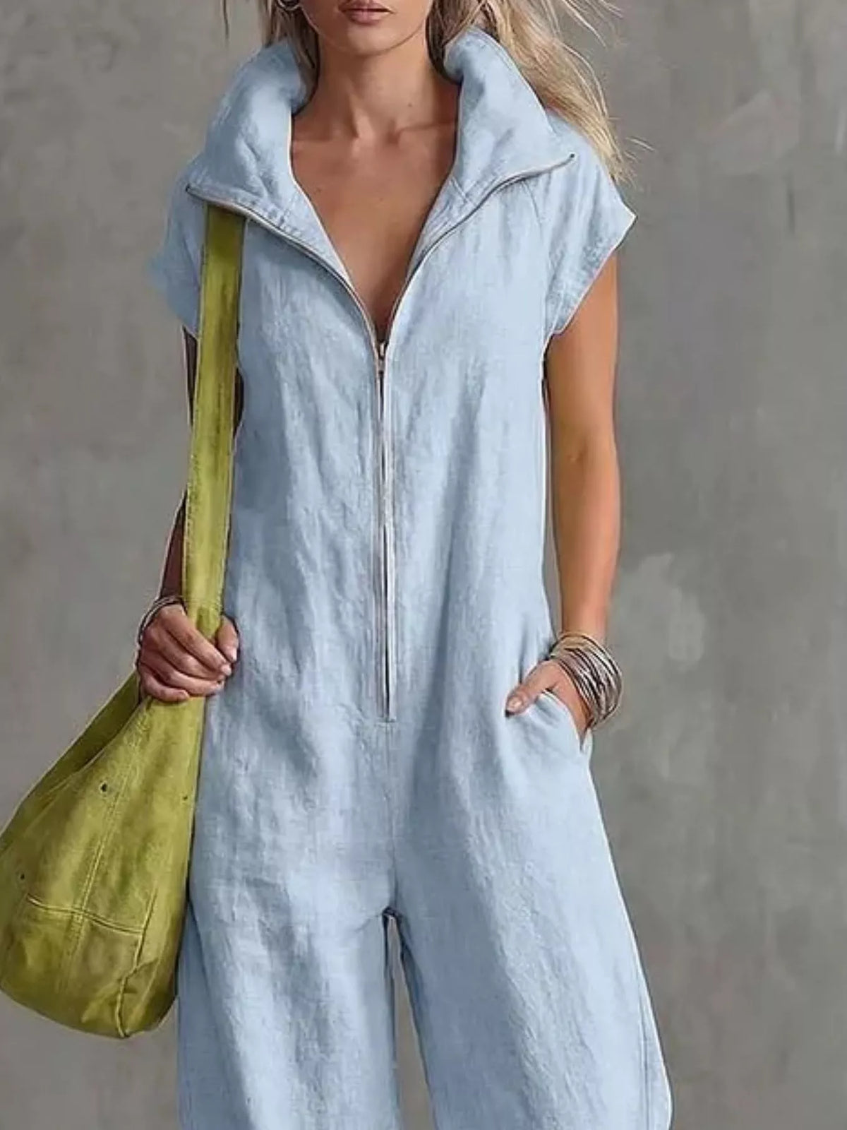 Full Size Zip Front Sleeveless Jumpsuit Plus (5)
