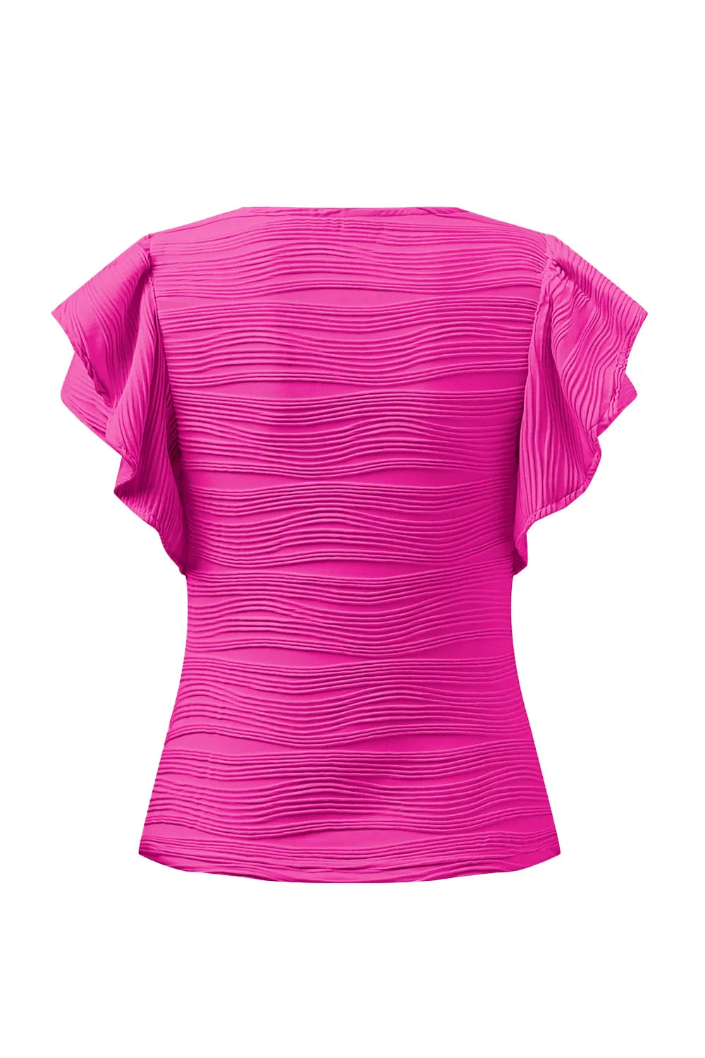 Textured Round Neck Cap Sleeve Top (24)