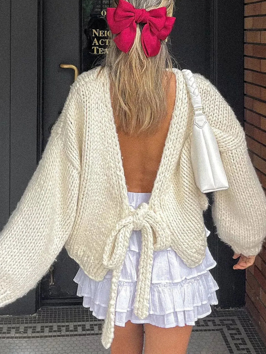Tied Drop Shoulder Cardigan (12)