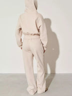 Zip-up Hoodie Wide-leg Pants Set (10)