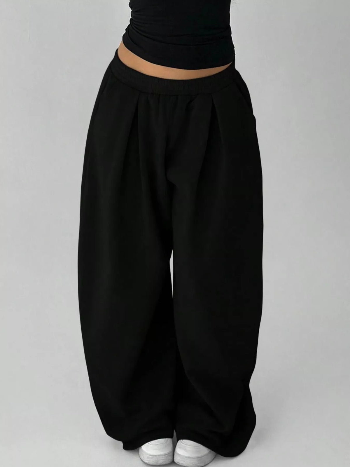 Elastic Waist Wide-leg Sweatpants (8)