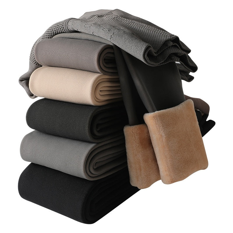 High Waist Breasted Fleece-lined Waist Leggings photo 2
